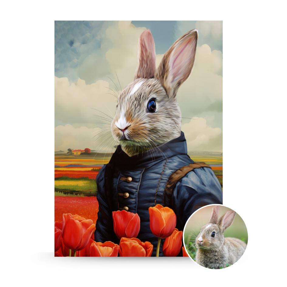 Gepersonaliseerd Huisdier Portret: De Tulpenboer