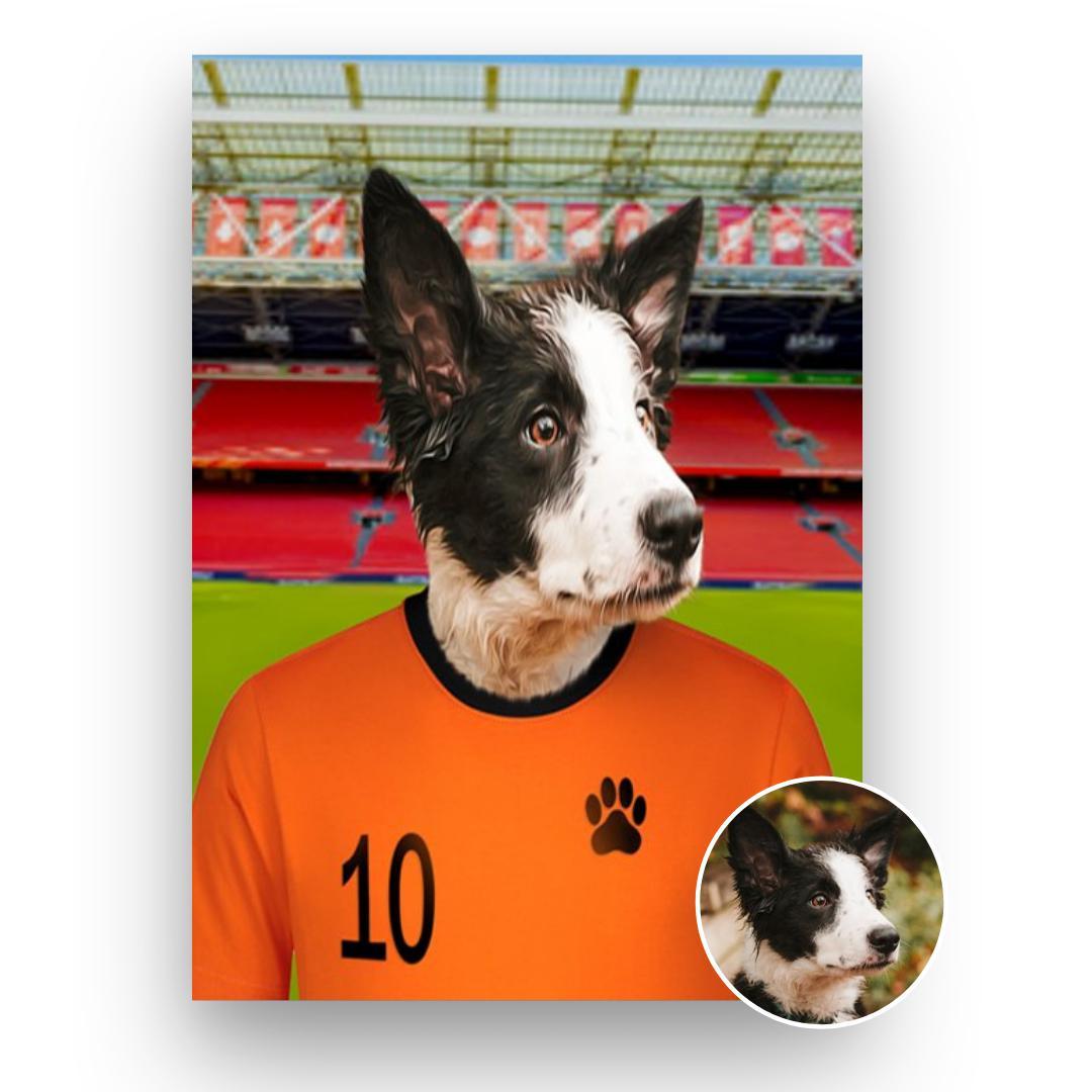 Oranje Speler - Huisdier portret-My Cartoon