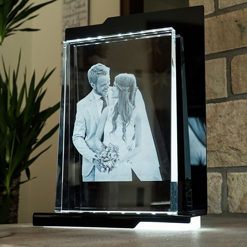 Own photo in 3D Glass block - Portrait